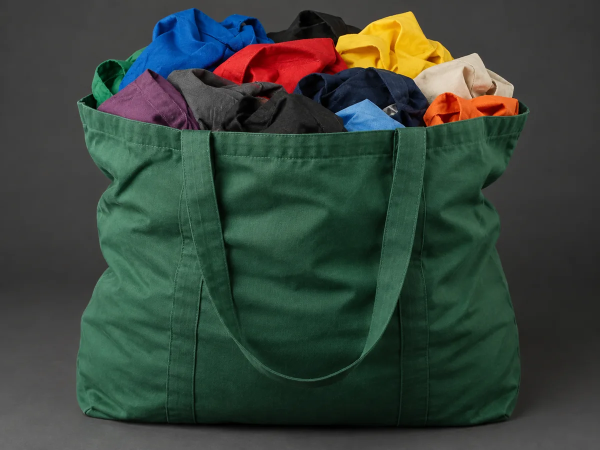 Reusable bag stuffed with other reusable bags