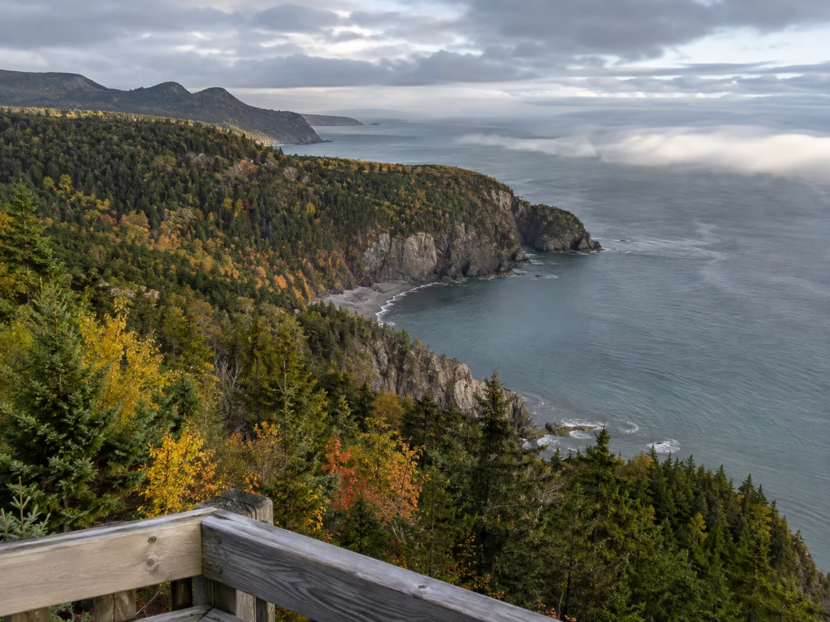 Fundy Trail parkway lookout over cliffs