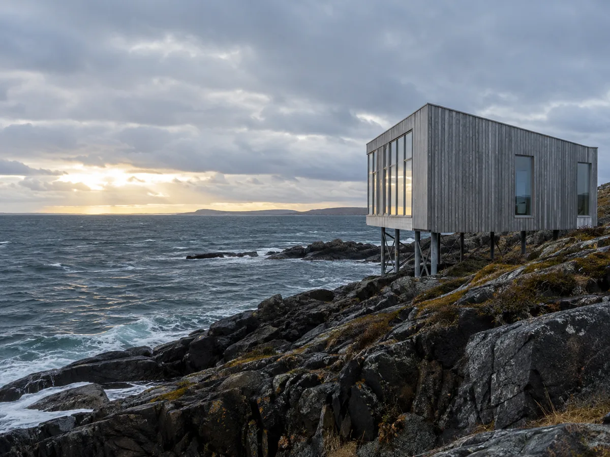 Fogo Island studio on stilts over rocks