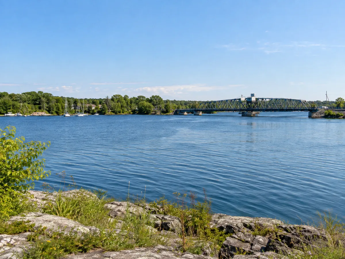 Manitoulin Island shoreline and swing bridge