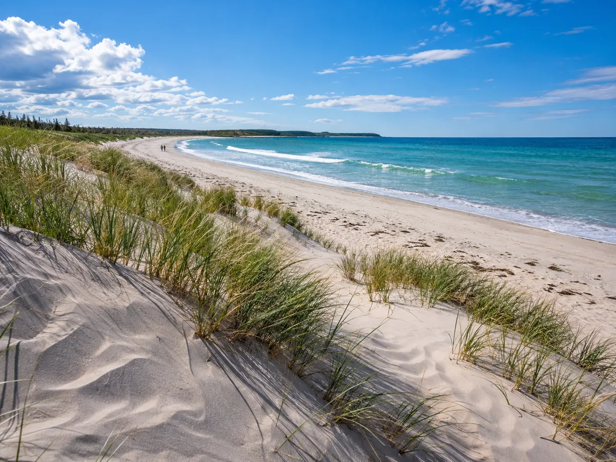 Basin Head beach, white sand and dunes
